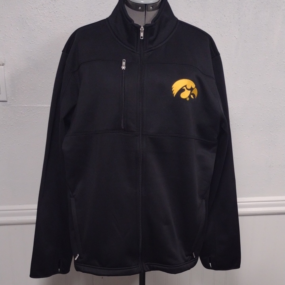 Men's Black Performance Jacket with Yellow Emblem